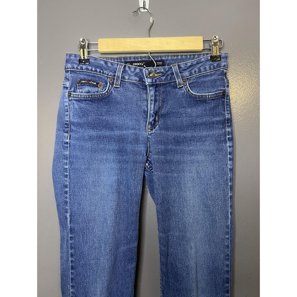 DKNY Jeans Bootcut Jeans Womens 2 Medium Wash Blue Stretch Denim Regular Fit